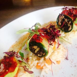 stuffed courgette rolls at The Farmers Arms in Frankby