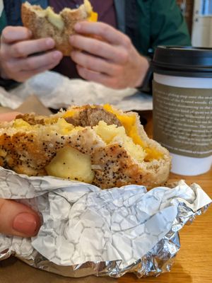 Vegan sausage, egg & cheese at Mammoth Coffee in Philadelphia