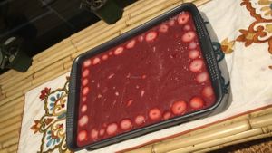 Raw strawberry banana cake  at SUKA in San Juan