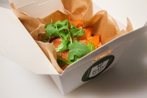 Take away salmon sandwich. Variety of vegetarian and non-vegetarian sandwiches for your friends available.  at Raw To Go in Sofia