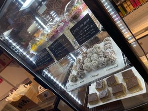 Bircher museli, chia pudding, protein balls, Caramel slice  All GF+ Vegan at HOME Juice and Salad Bar in Docklands