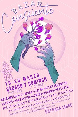 BAZAR CONSCIENTE VEGANO con muchas actividades culturales. Cuentacuentos, música en vivo, Cine. 19-20 Marzo 2022  at Paraíso Vegano in Mexico City