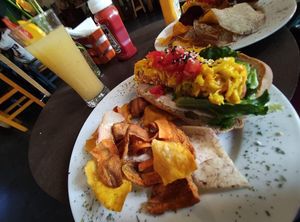 Hot dog jumbo  at Paraíso Vegano in Mexico City