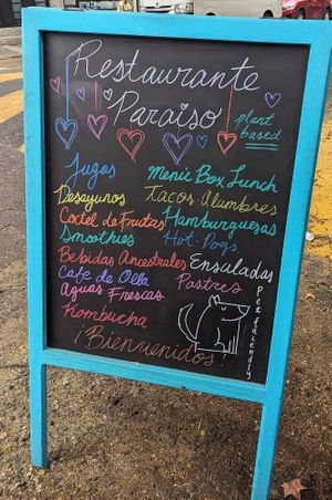 Outside at Paraíso Vegano in Mexico City