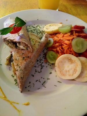 burritos de huitlacoche  at Paraíso Vegano in Mexico City