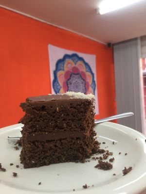 Pastel de chocolate   at Paraíso Vegano in Mexico City