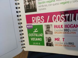 Some of the vegan options at Kuky's Place in Zaragoza