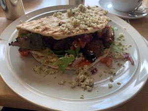 Falafel flatbread   at McNab's in Barnard Castle