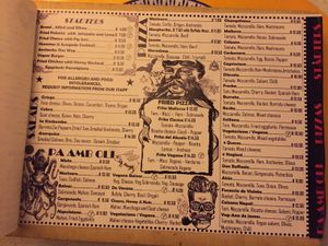Menu with vegan options at Sa Ximbomba in Mallorca