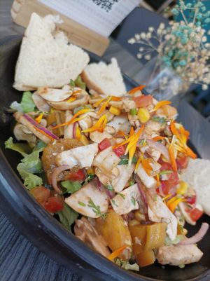 Ceviche de champiñones at Mestizo Vegano in Bogota