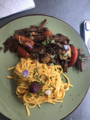 Pasta a la guancaina   at Mestizo Vegano in Bogota