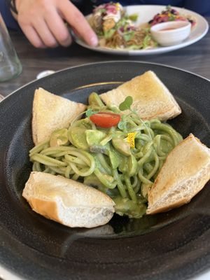 Pesto pasta  at Mestizo Vegano in Bogota