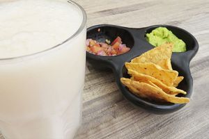 Drinks were delicious and they gave us some chips while we were waiting for our food to come. at Mestizo Vegano in Bogota