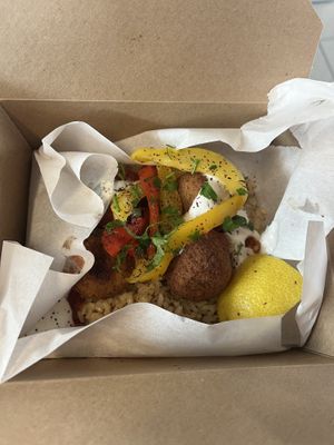 Falafel bowl  at AMS - LEON in Schiphol