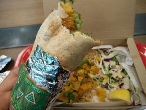 vegan falafel and gobi curry at AMS - LEON in Schiphol