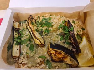 Thai curry. Spice is OK for Europeans. Not that spicy. at AMS - LEON in Schiphol