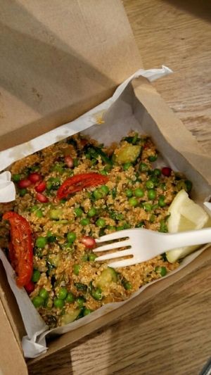 vegan salad, tomato flavor. yummy.  at AMS - LEON in Schiphol