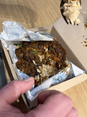 Black bean rice bowll  at AMS - LEON in Schiphol