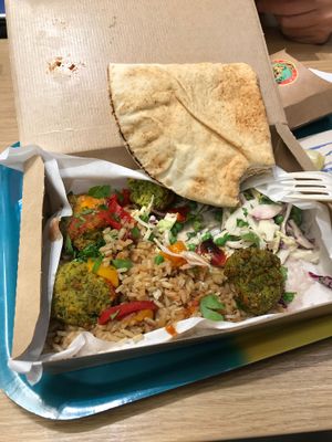 Falafel (veganised) at AMS - LEON in Schiphol