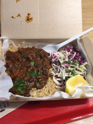 Brazilian Black Bean rice box (big box) at AMS - LEON in Schiphol