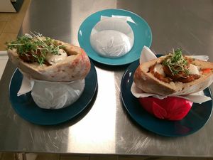 Falafel and VeggieGyros in the Bread/Pita at Chakula in Landshut