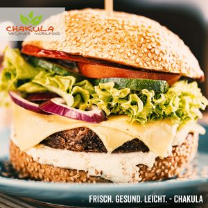 the Chakula Burger with own made Patty. at Chakula in Landshut