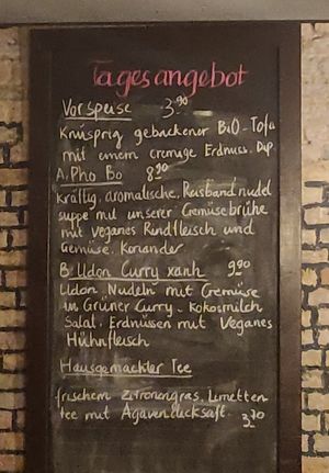 Daily changing specials at QB Vegan in Berlin