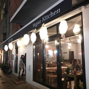 outside at QB Vegan in Berlin