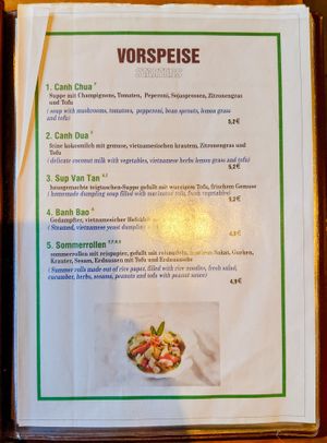 Menu page at QB Vegan at QB Vegan in Berlin