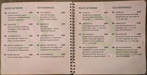 Menu page at QB Vegan at QB Vegan in Berlin