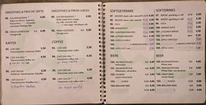 Menu page at QB Vegan at QB Vegan in Berlin