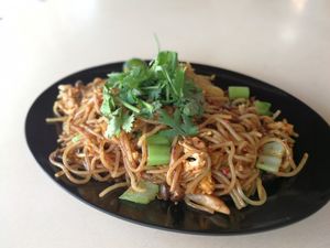 Thai dry noodles at Heart of Vegetarian 德兴 in Northeast Singapore