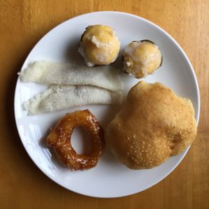 Cambodian vegan street food for breakfast  at Vegan Villa in Siem Reap