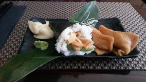 Inari nigiri, inari, avocado and sweet potato sushi at Nippon Kitchen in Glasgow