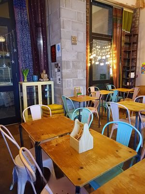 Inside our new venue at Deli-Lama Wholefood Shop & Cafe in Salford