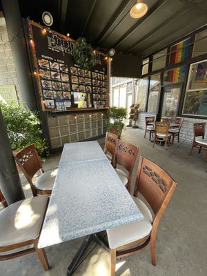 Seating  at Emmy's Vege House in Bainbridge Island