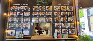 Menu, mostly $14-17 at Emmy's Vege House in Bainbridge Island