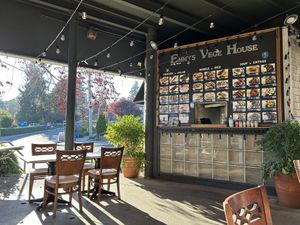 Seating and order window  at Emmy's Vege House in Bainbridge Island