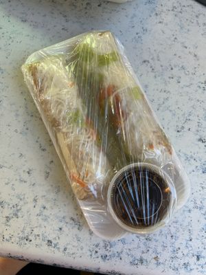 Spring rolls to go  at Emmy's Vege House in Bainbridge Island