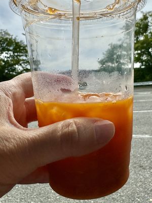 Thai iced teaa  at Emmy's Vege House in Bainbridge Island