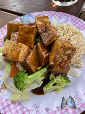 Golden tofu   at Emmy's Vege House in Bainbridge Island