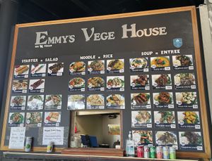 The menu  at Emmy's Vege House in Bainbridge Island