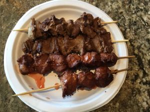 Kabobs at Emmy's Vege House in Bainbridge Island