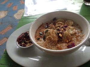 Oat porridge with superfood at Peace Food Cafe in Sihanoukville