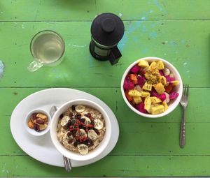 oat porridge + fruit salad at Peace Food Cafe in Sihanoukville