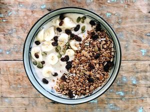 peanutbutter smoothiebowl at Peace Food Cafe in Sihanoukville