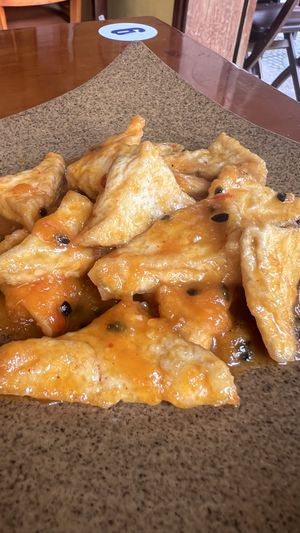 Tofu in passion fruit souce  at Minh Hien 2 in Hoi An