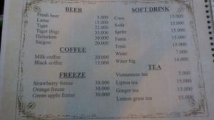 Menu#1 at Minh Hien 2 in Hoi An