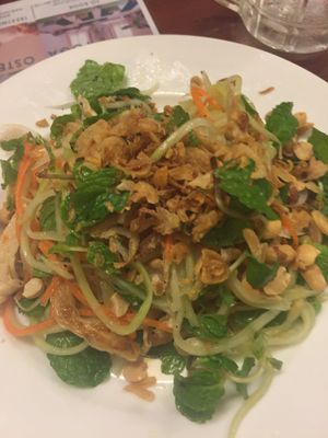 Delicious papaya and cucumber salad at Minh Hien 2 in Hoi An