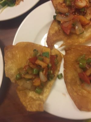 Wonton was a bit greasy for my liking  at Minh Hien 2 in Hoi An